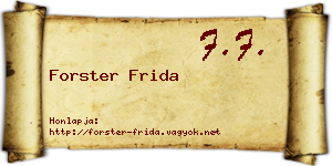 Forster Frida névjegykártya